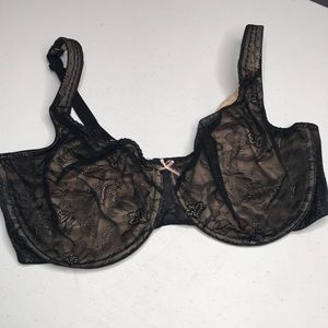 Lane Bryant Cacique Modern Lace black bra sz 40F